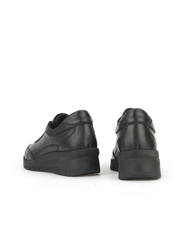 Kadın Hakiki Deri Konfor Ayakkabı 153359Z220 Siyah - Görsel 4