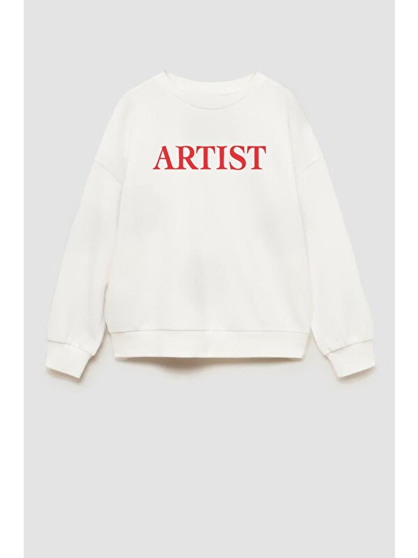 Monila Unisex Çocuk Baskılı 3 İplik Kumaş Pamuklu Sweatshirt