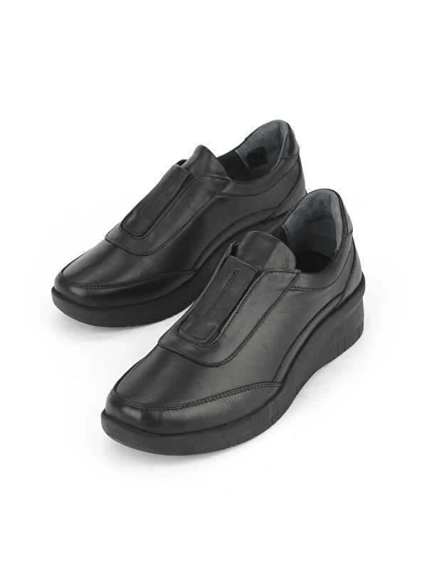 Kadın Hakiki Deri Konfor Ayakkabı 153359Z220 Siyah - Görsel 6