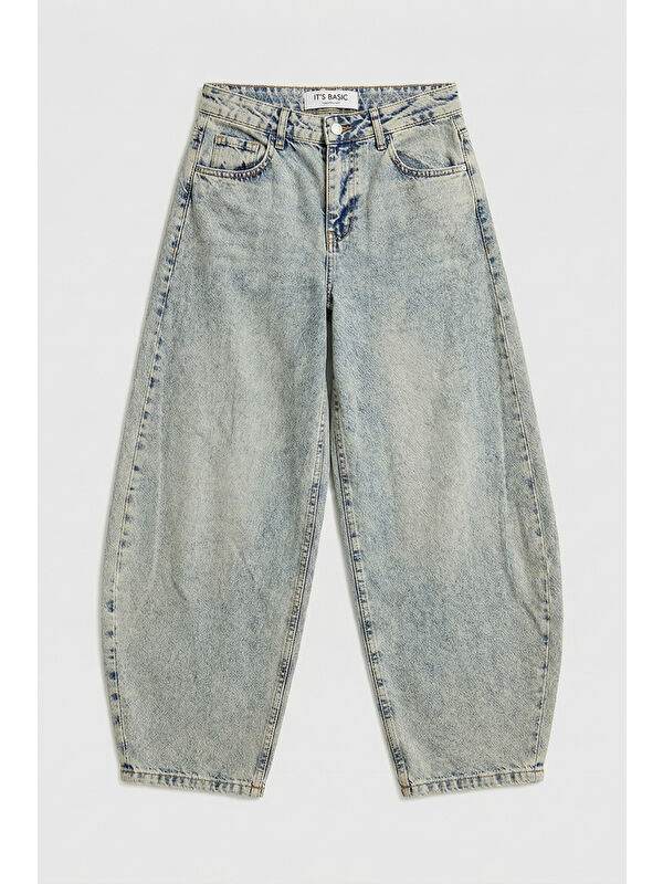 It's Basic Kadın T.Kot 4s6-67 Mega Balon Fit %100 Pamuk Denim Jean