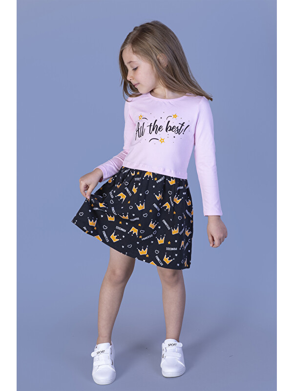 Toontoykids Kız Çocuk All The Best Baskılı Elbise