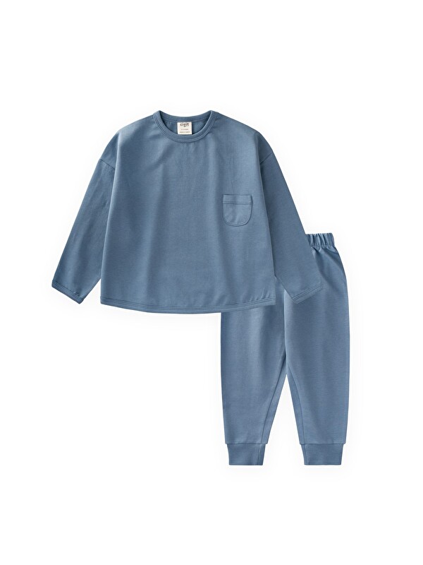 CİGİT Sweatshirt Takım 2-7 Yaş İndigo Mavi