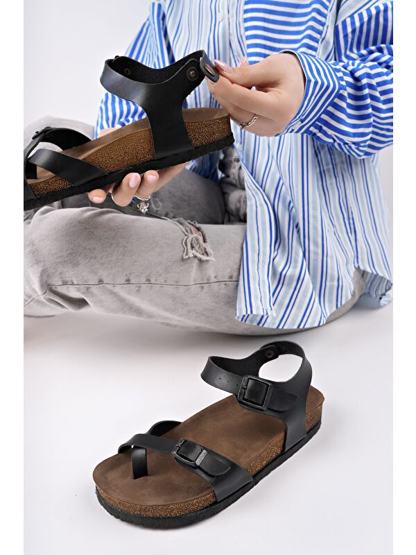 BLAUS Ayarlanabilir Kemerli Günlük Kadın Parmak Arası Sandalet - Görsel 6