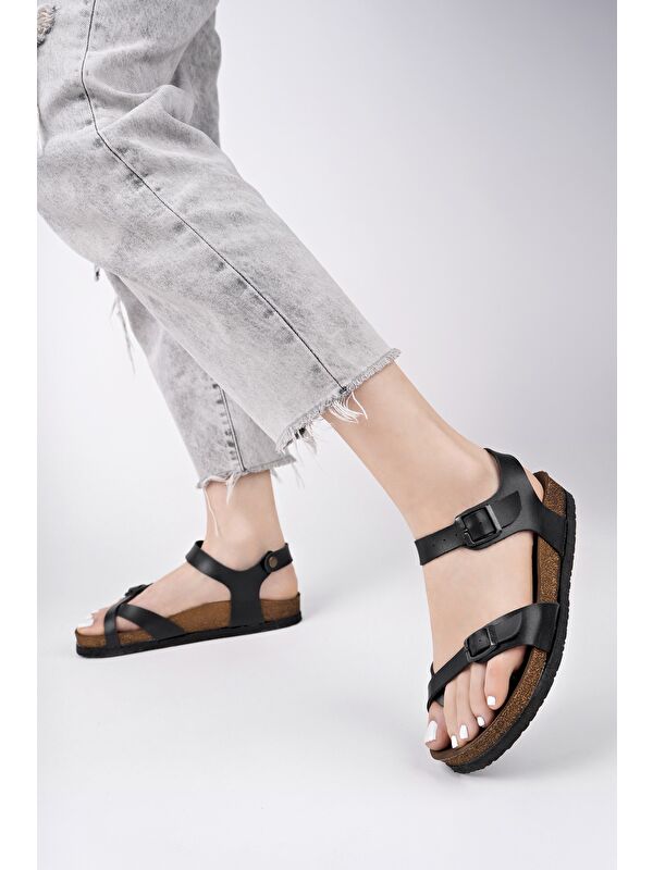 BLAUS Ayarlanabilir Kemerli Günlük Kadın Parmak Arası Sandalet - Görsel 8