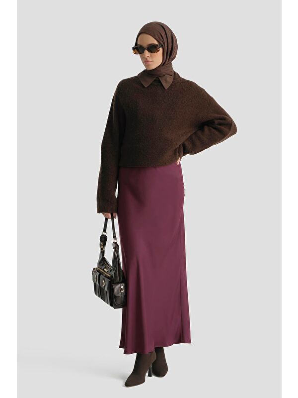 ARMİNE Saten Etek Bordo