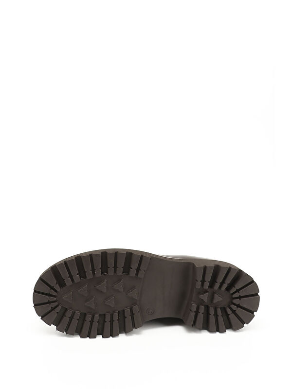 Kadın ORTA KAHVERENGİ Kalın Topuklu Hakiki Deri Loafer Ayakkabı - Görsel 5