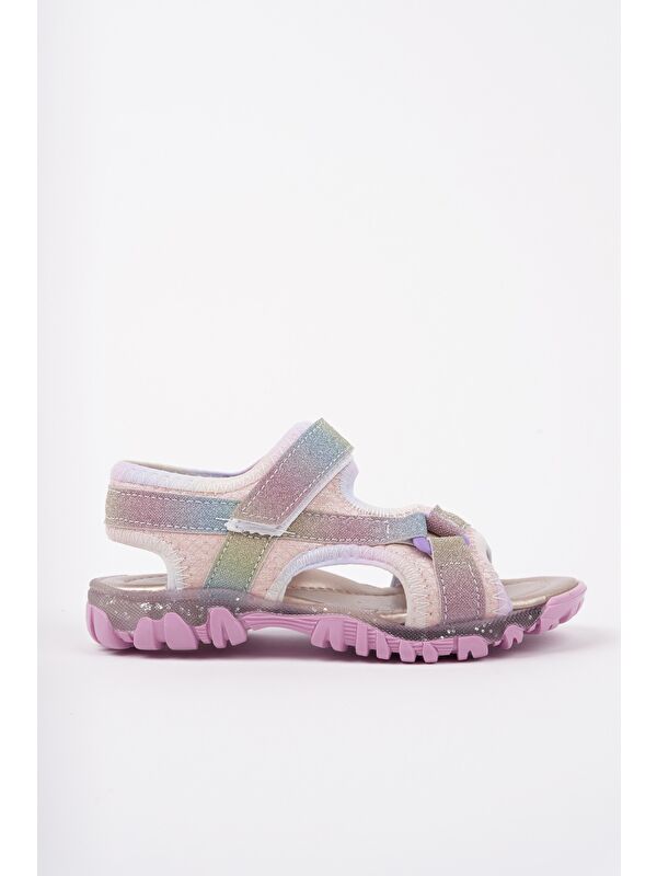 ELON Cırtlı ve Simli Günlük Kız Çocuk Sandalet - Görsel 3