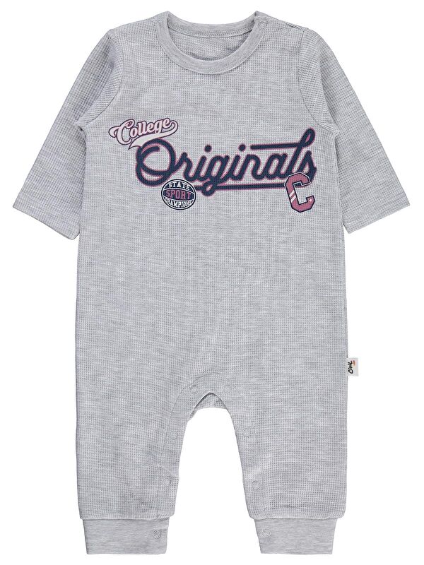 Civil Baby Orıgınals Baskılı 6-18 Ay Tulum - Gri 6-9 Ay