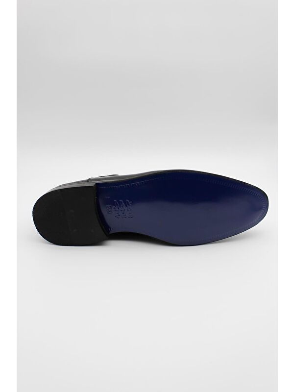 Siyah Hakiki Deri Rugan Neolit Taban Bağcıklı Smokin Ayakkabı 1033235127 - Görsel 3