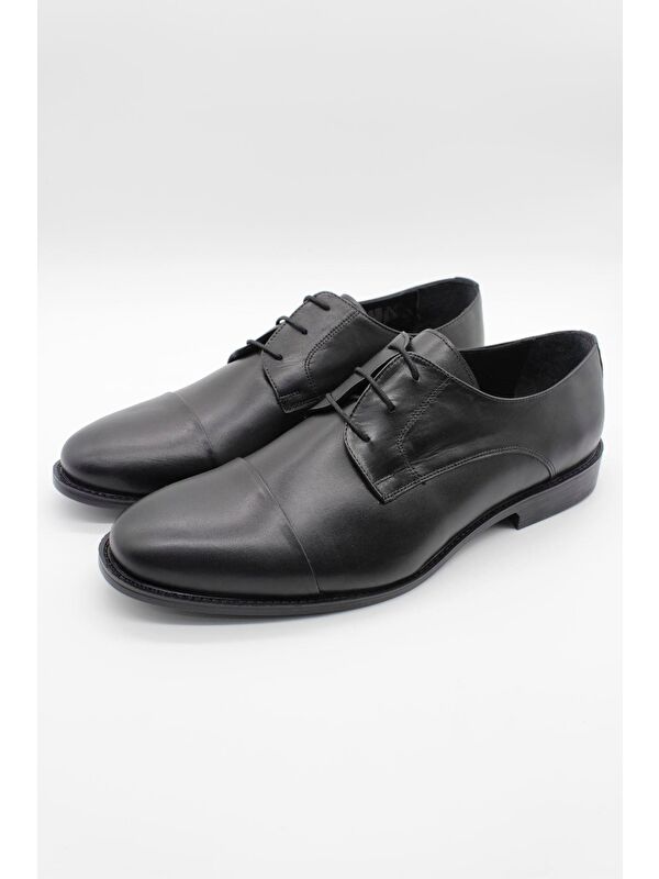 Siyah %100 Deri Analin Bağcıklı Classic Ayakkabı 1033245175_001 - Görsel 5