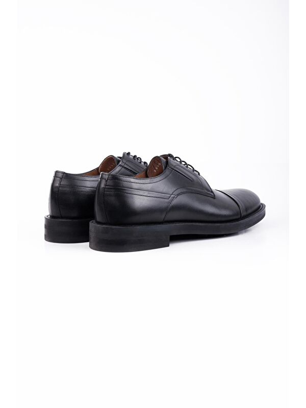 Siyah %100 Deri Antik Bağcıklı Classic Ayakkabı 1033245158 - Görsel 5