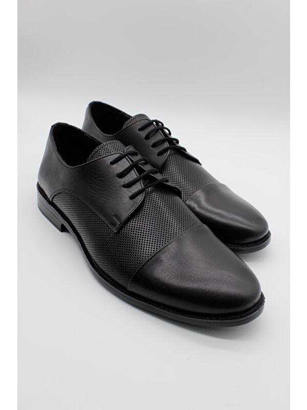 Siyah Hakiki Deri Analin Bağcıklı Klasik Ayakkabı 1033240177 - Görsel 4