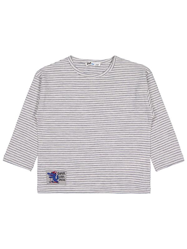 Civil Boys Timsah Etiketli 2-5 Yaş Sweatshirt - Gri 5-6 Yaş