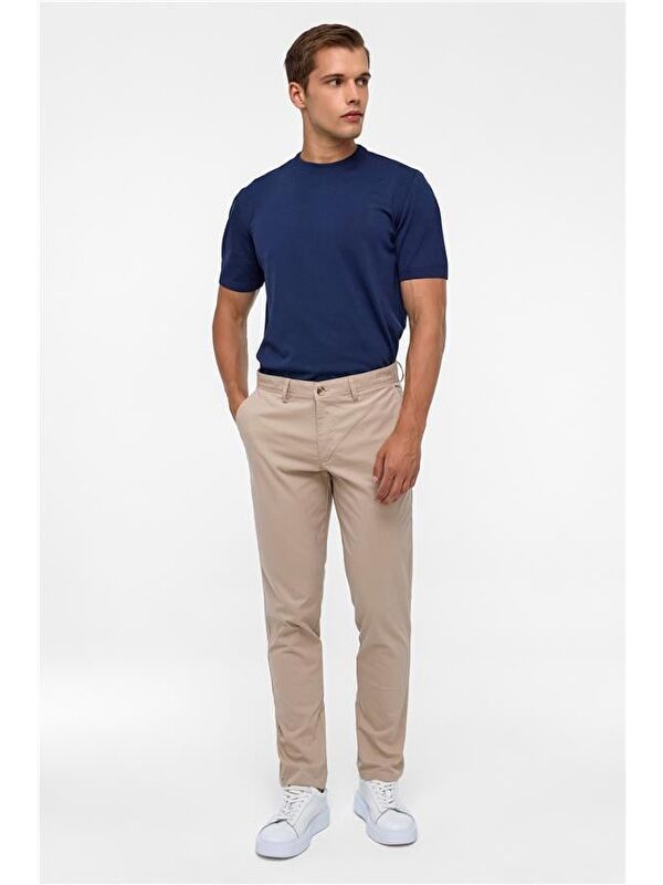 Süvari Bej Regular Armürlü Pantolon