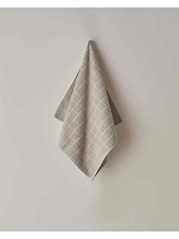 English Home Chequer Pamuk Yüz Havlusu 50x80 cm Bej