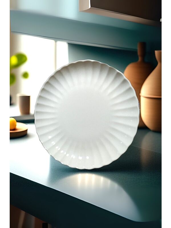 Kütahya Porselen Kütahya Porselen Bone Luz Form Pasta Takımı 6 Parça 21cm Beyaz BNLZF21DUS600