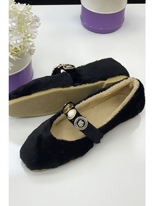 ZERA HOME Kadın Ev Babeti Kışlık İçi Yünlü Ev Ayakkabısı Panduf - Görsel 3