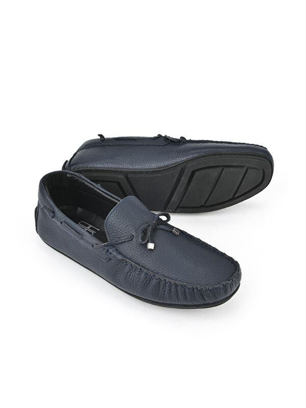 Erkek Hakiki Deri Ayakkabı 1511007ZB01 Lacivert - Görsel 5