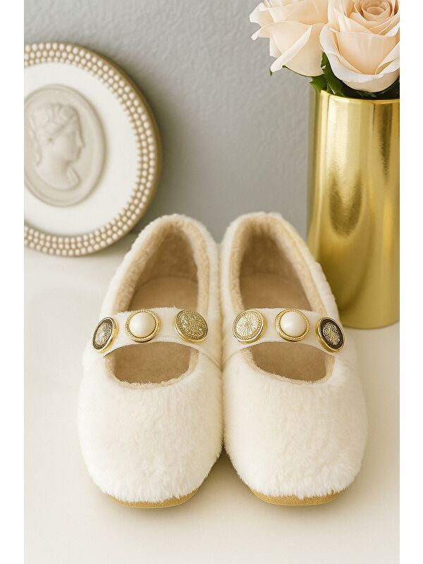 ZERA HOME Kadın Ev Babeti Kışlık İçi Yünlü Ev Ayakkabısı Panduf - Görsel 4