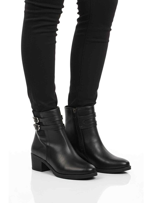 Siyah İçi Kürklü Topuklu Kadın Bot 1006 Z - Görsel 2