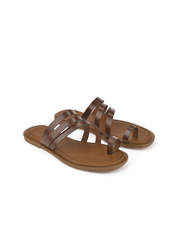 Kadın Hakiki Deri Terlik 1511010Z1018 Kahve - Görsel 3