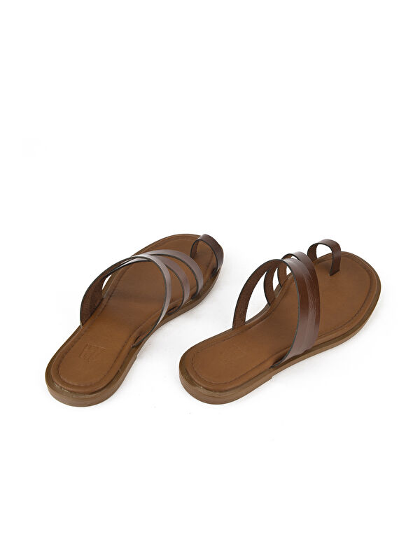 Kadın Hakiki Deri Terlik 1511010Z1018 Kahve - Görsel 4