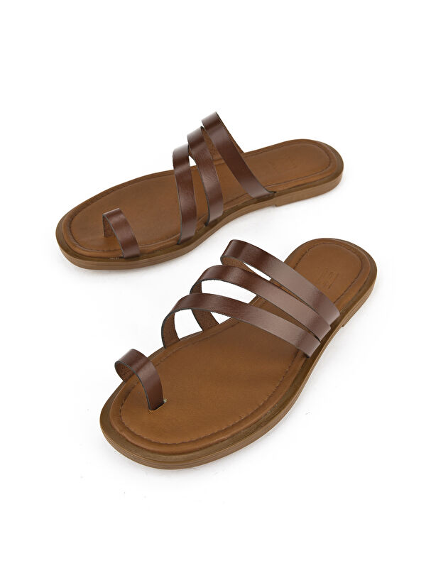 Kadın Hakiki Deri Terlik 1511010Z1018 Kahve - Görsel 6