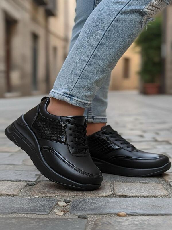 Kadın Rowan Yüksek Taban Siiyahh Sneaker - Görsel 5