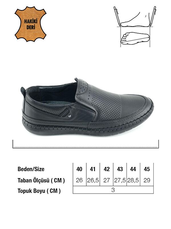 Erkek Yazlık İç Dış Hakiki Deri Ortopedik Rahat Taban Boğazdan Lastikli Esnek Günlük Ayakkabı - Görsel 3