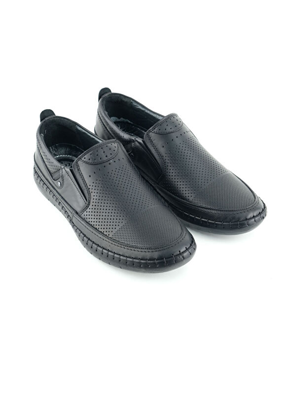 Erkek Yazlık İç Dış Hakiki Deri Ortopedik Rahat Taban Boğazdan Lastikli Esnek Günlük Ayakkabı - Görsel 4