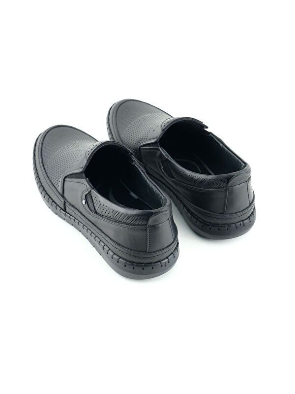 Erkek Yazlık İç Dış Hakiki Deri Ortopedik Rahat Taban Boğazdan Lastikli Esnek Günlük Ayakkabı - Görsel 5