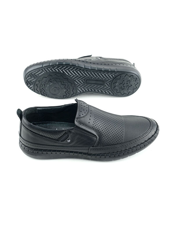 Erkek Yazlık İç Dış Hakiki Deri Ortopedik Rahat Taban Boğazdan Lastikli Esnek Günlük Ayakkabı - Görsel 6