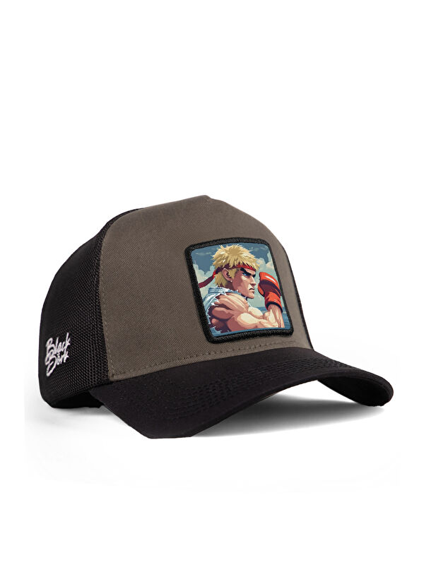 BlackBörk Fighter Logolu Siyah-Haki Trucker Şapka