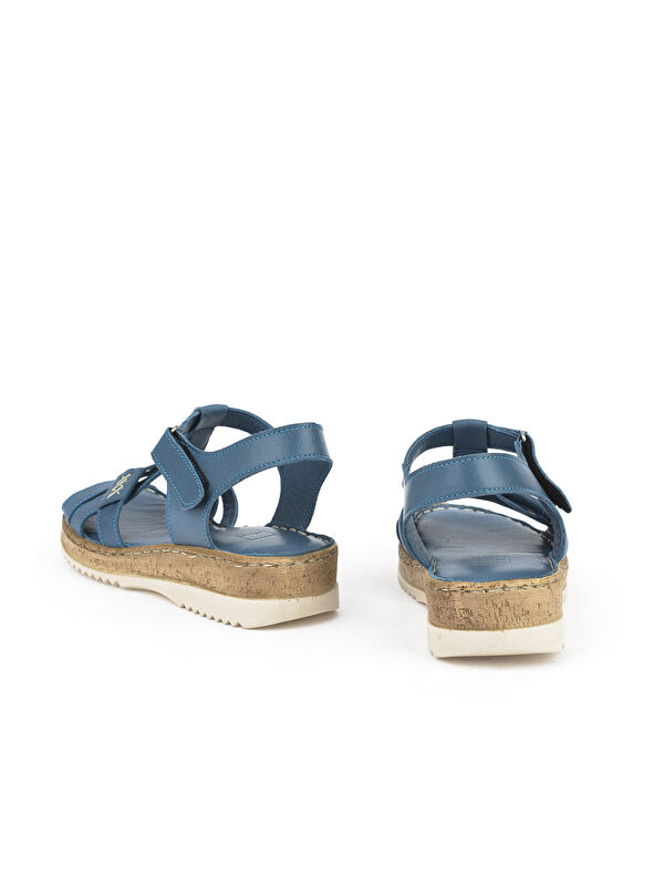 Kadın Hakiki Deri Sandalet 1511051Z011 Mavi - Görsel 4