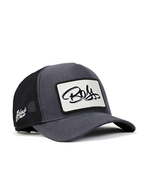 BlackBörk Boss Logolu Antrasit-Siyah Trucker Şapka