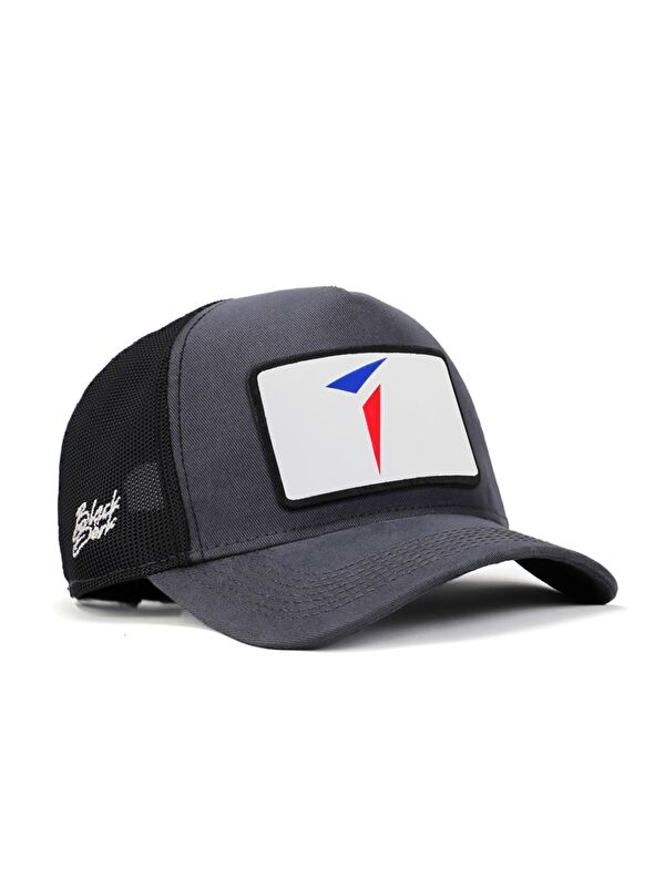 BlackBörk Ikon - 1 Kaan Lisanlı Antrasit-Siyah Trucker Şapka