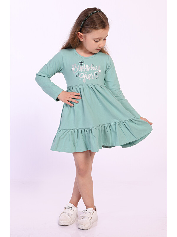 Toontoykids Kız Çocuk Birthday Girl Baskılı Elbise