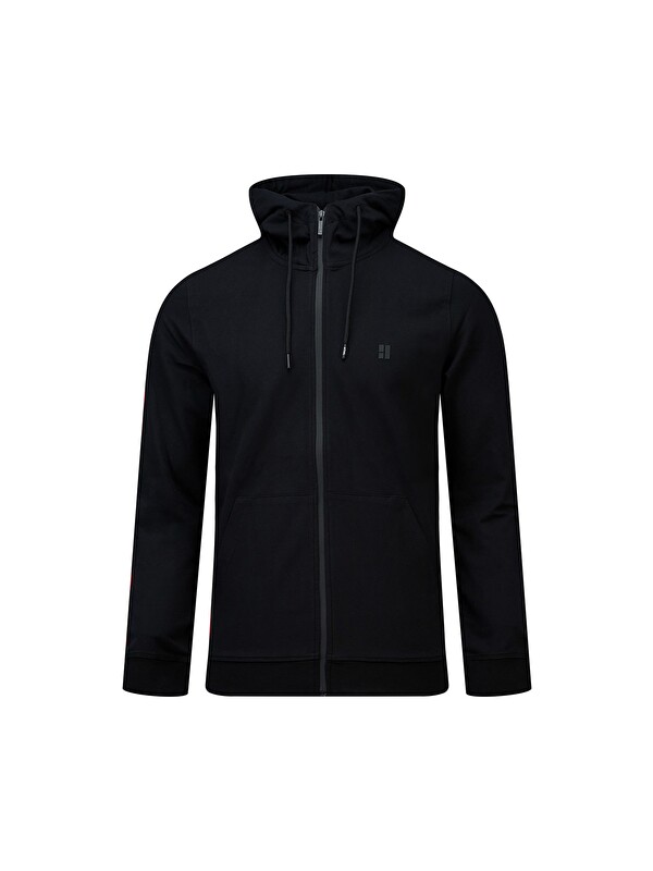 Hatemoğlu Siyah Regular Fit Pamuklu Kapüşonlu Sweatshirt