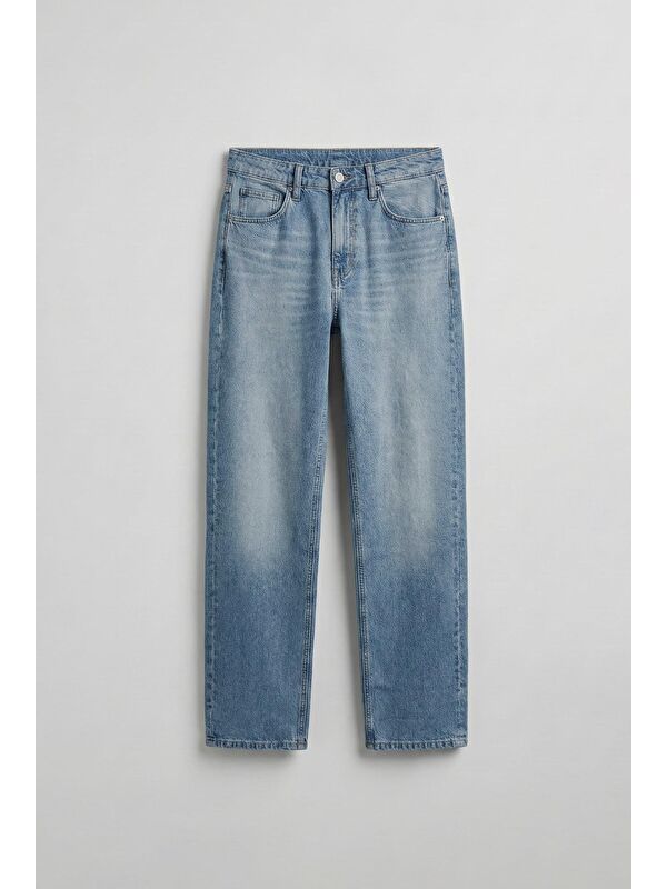 Abluka Online Erkek Yıkamalı Baggy Fit Jean Açık Mavi