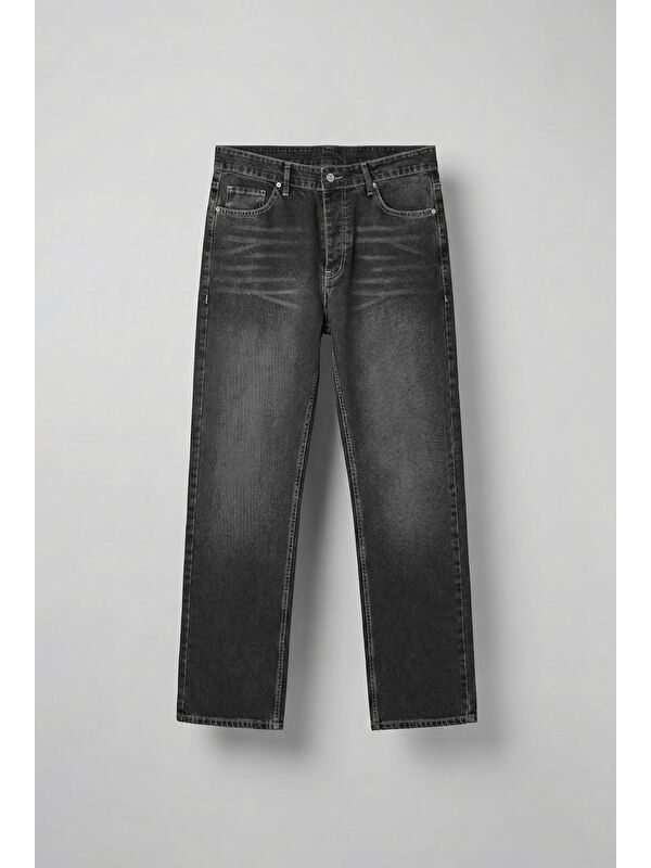 Abluka Online Erkek Baggy Fit Jean Siyah