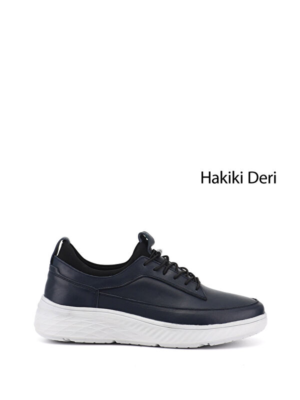 GÖNDERİ(R) Erkek AÇIK LACİVERT Bağcıklı Hakiki Deri Sneaker