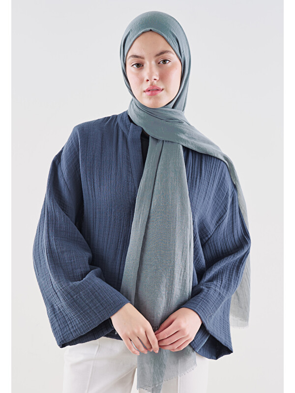 Fresh Scarfs Dubai Premium Şal Mavi-Gri