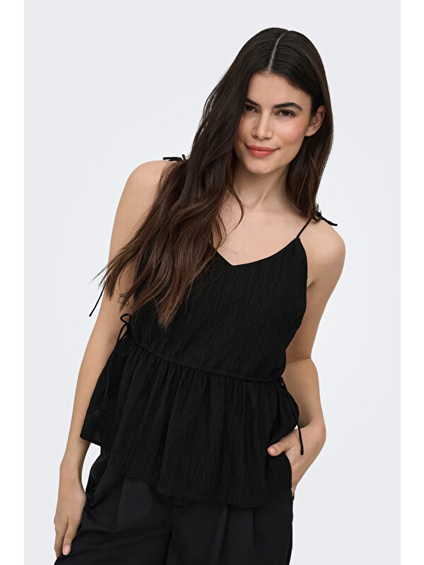 Only Onlnele Regular Fit V Yaka Bağlama Detaylı İnce Askılı Bluz 15370325