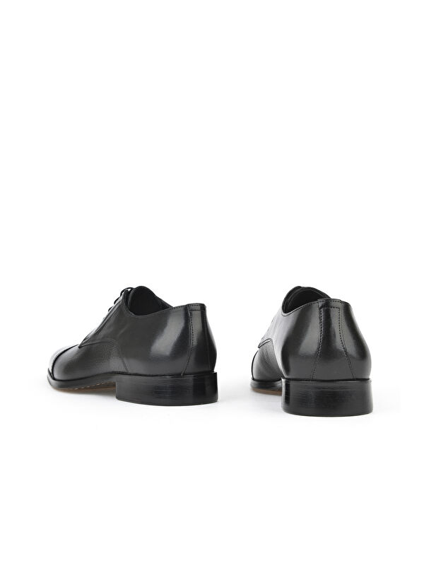 Erkek Hakiki Deri Kösele Ayakkabı 151145Z480 Siyah - Görsel 4