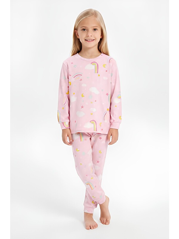 Modanino %100 Pamuk ve Baskılı Kız Çocuk Pijama Takımı 3-8 Yaş 12740IS