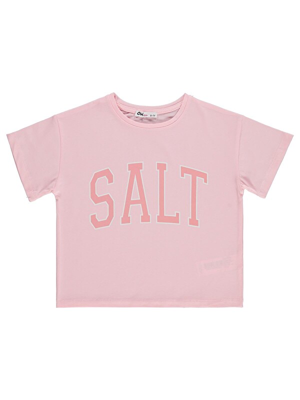 Civil Girls Salt Baskılı 6-9 Yaş Tişört - Pembe