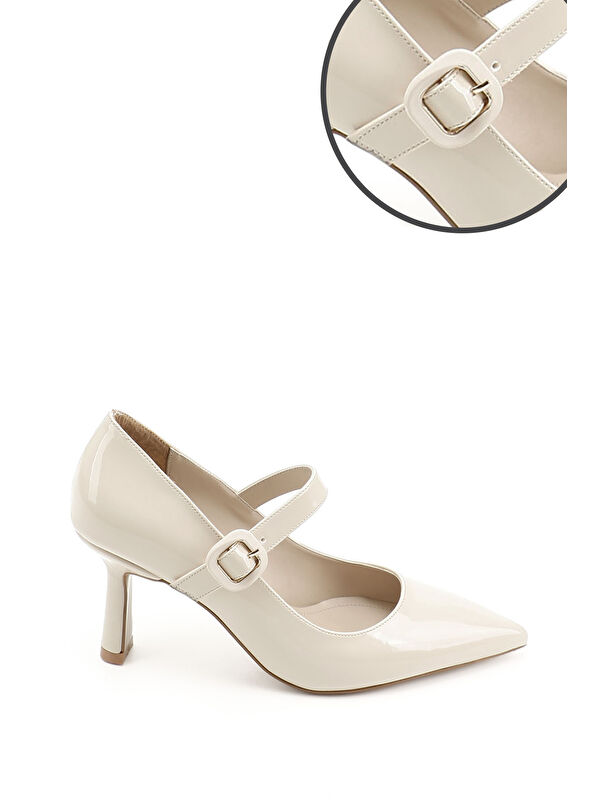 Kadın TEN Sivri Burun Kadeh Ökçe Ayakkabı - Görsel 3