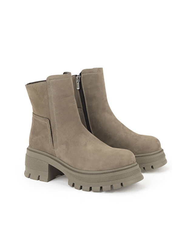 Kadın Hakiki Deri Bot 153359Z6152 Vizon - Görsel 3