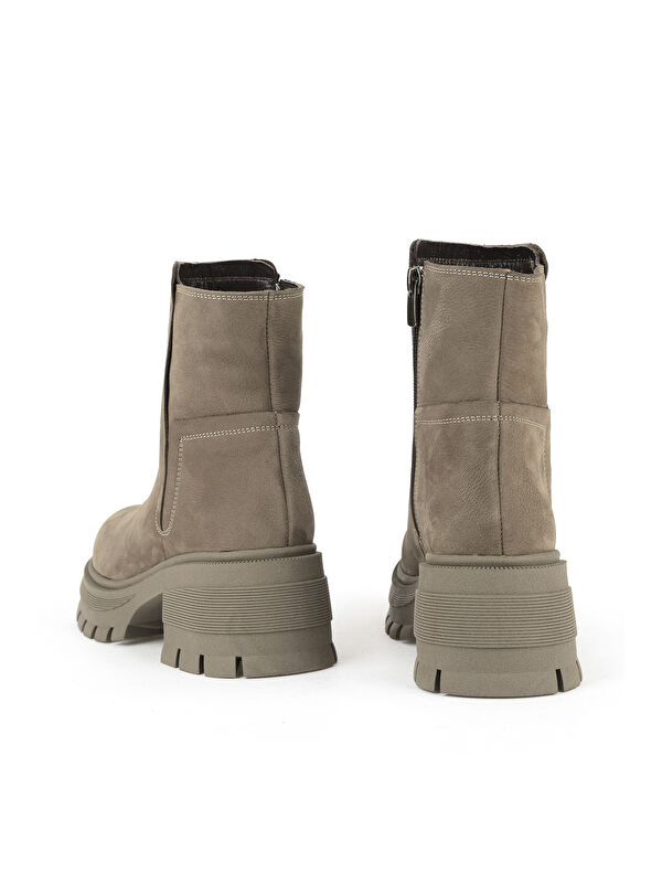 Kadın Hakiki Deri Bot 153359Z6152 Vizon - Görsel 4