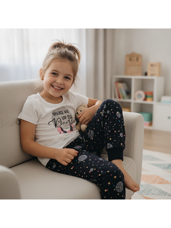 Bonbon Çocuk Baskılı Beyaz Renk 2'Li Takım Cb1050